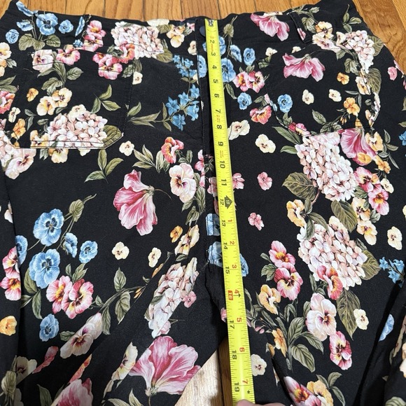 Anthropologie Maeve The Colette Crop Wide Leg Floral Black Pants Size 22W - Picture 10 of 10